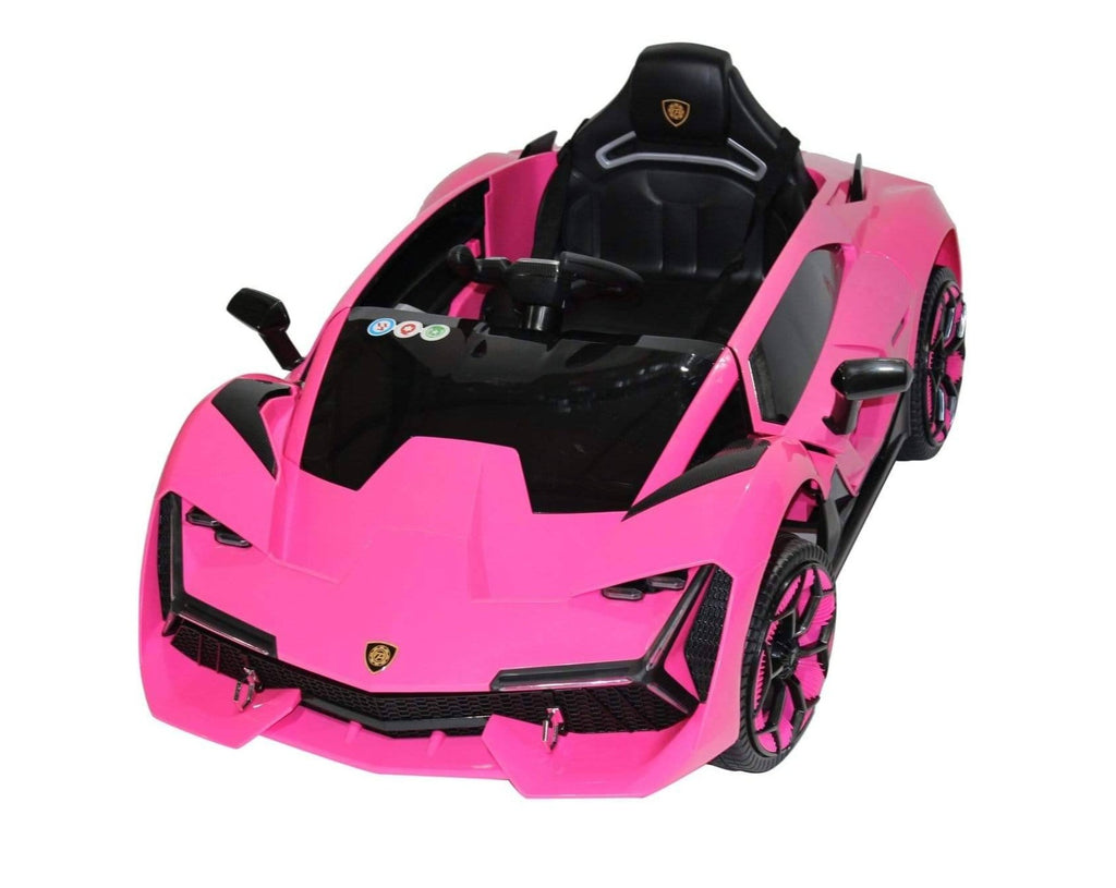 Lambo Style Ride on Car with Parental Remote Control 12V | Pink - Elegant Electronix