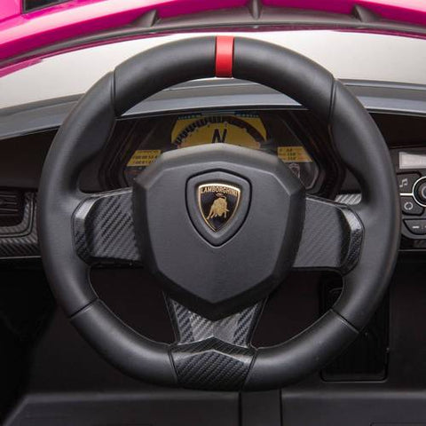 Image of 12V Licensed Lamborghini Veneno Exotic Kids Car with Bluetooth | Pink