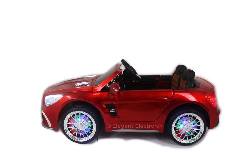 Licensed Metallic Mercedes AMG with Touch Screen TV and Remote Control 12V | Candy Apple Red - Elegant Electronix