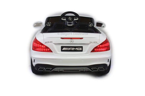 Image of Licensed Metallic Mercedes AMG with Touchscreen TV and Remote Control 12V | White - Elegant Electronix